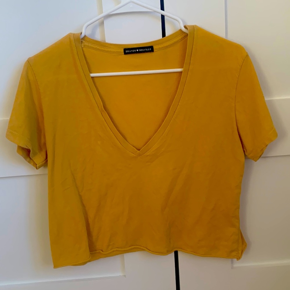 Brandy Melville yellow t shirt
